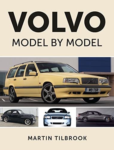 Book cover: "Volvo Model by Model" featuring a yellow Volvo station wagon.