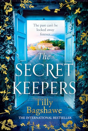 Book cover: open blue door revealing a landscape, with floral embellishments.