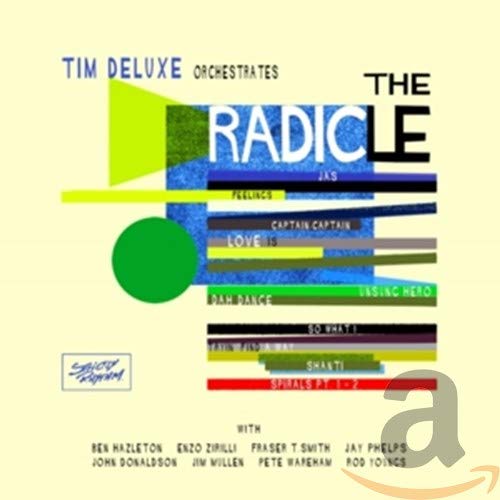 CD cover for Tim Deluxe’s “The Radicle” with abstract green and blue design.