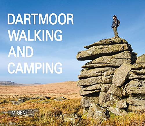 Book cover: hiker on rocky outcrop, Dartmoor landscape background.