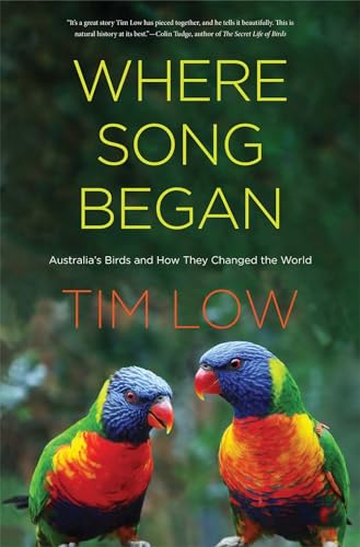 Book cover featuring two colorful rainbow lorikeets and large yellow text.