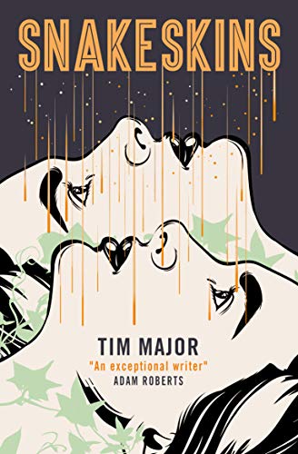 Book cover with stylized faces, dripping text, and green leaf shapes.