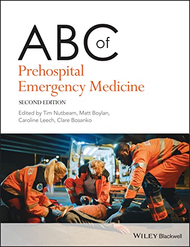 Book cover: “ABC of Prehospital Emergency Medicine” with paramedics attending to a patient.