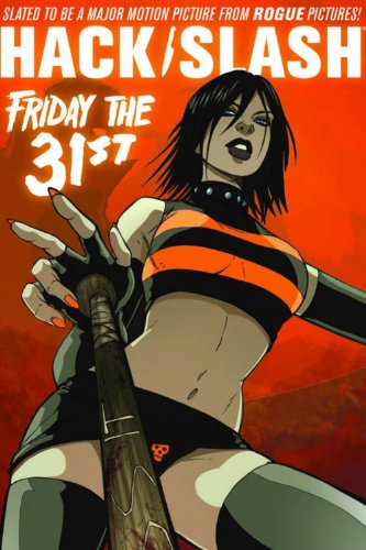 Comic book cover featuring a woman with a baseball bat, red background.