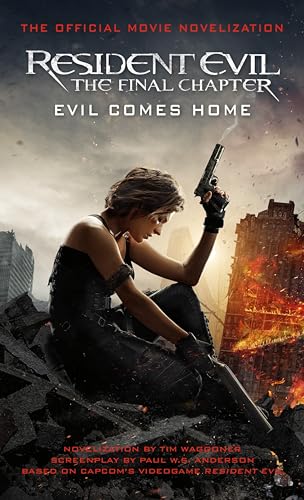 Image of a book with Resident Evil title and horror movie inspired cover art.