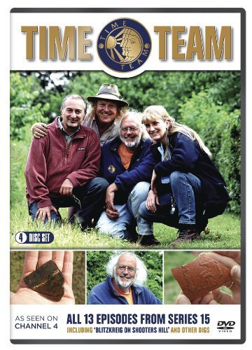 DVD cover for Time Team Series 15 featuring the cast and archaeological artifacts.