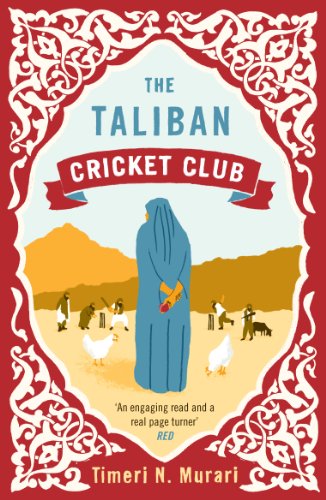 Book cover: "The Taliban Cricket Club" with a woman in blue and cricket scene.