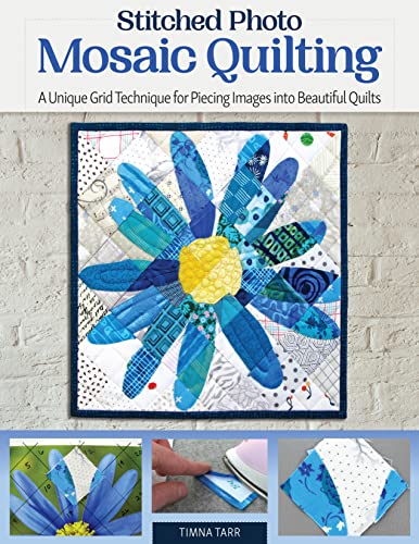 Book cover featuring a blue floral quilt made with patterned fabric pieces.