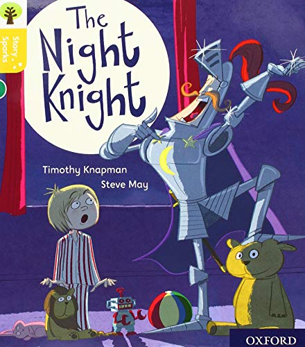 Book cover: a boy, a knight, a dog, and a robot in a bedroom.