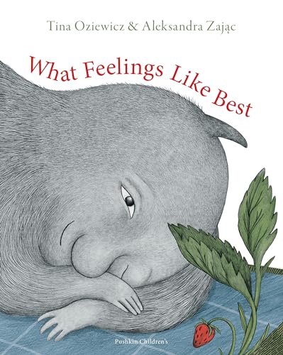 Book cover: sad walrus resting near a strawberry plant.