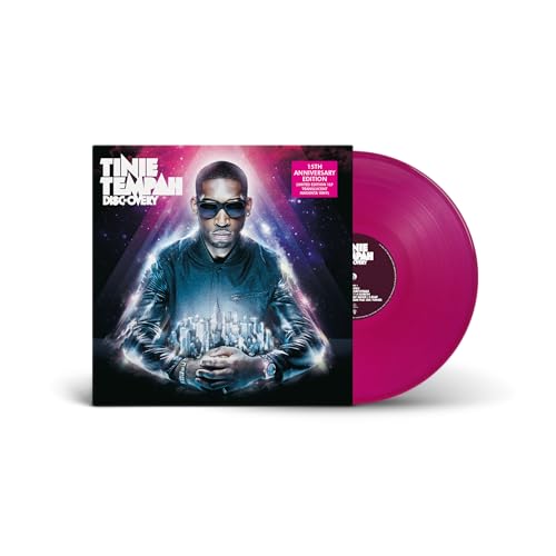 Tinie Tempah’s “Disc-Overy” vinyl record with pink disc and album cover.