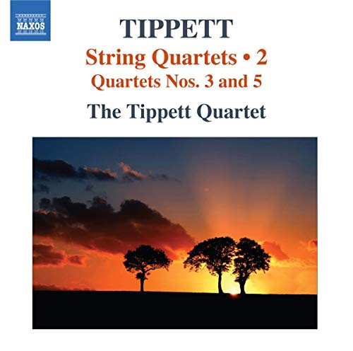 CD cover for Tippett’s String Quartets Vol. 2, with a sunset landscape.