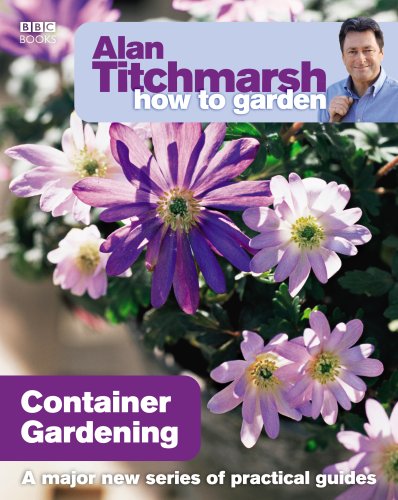 Book cover featuring purple flowers and gardening expert Alan Titchmarsh.