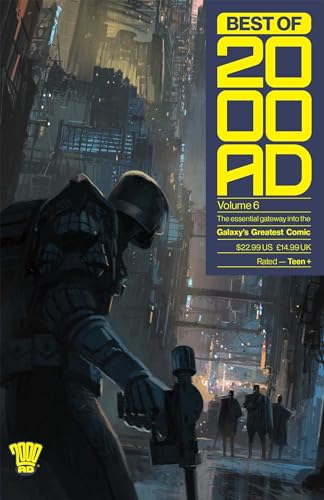 Comic book cover featuring a futuristic city and armored figure.