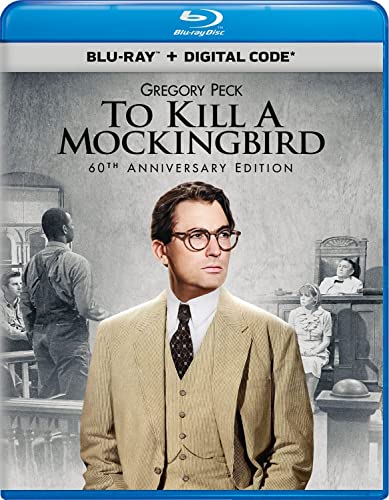 To Kill a Mockingbird" 60th Anniversary Blu-ray cover with Gregory Peck.