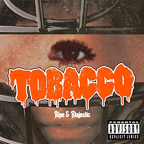 Album cover showing a person wearing a football helmet with dripping orange text overlay.