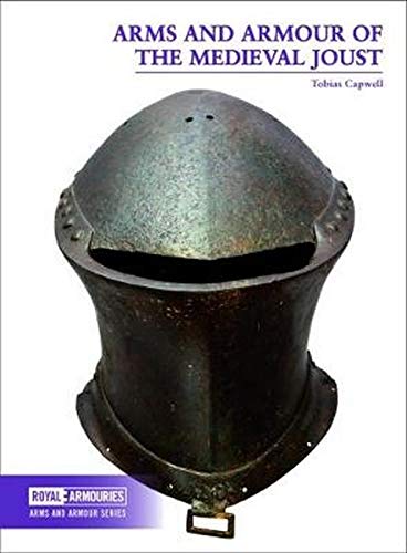 Book cover featuring an antique metal jousting helmet against a white background.