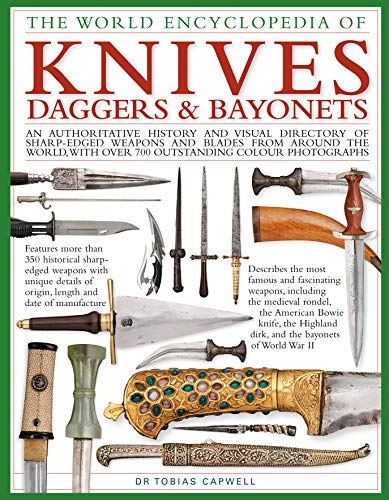 Book cover displaying an array of historical knives, daggers, and bayonets.