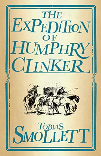 Vintage book cover depicting travelers on horseback, titled “The Expedition of Humphry Clinker.”