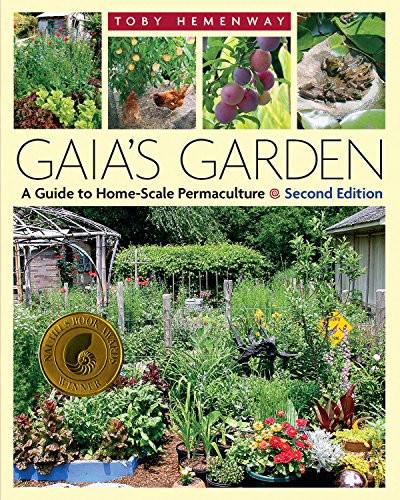 Book cover with lush garden scene, fruits, and insects depicted.