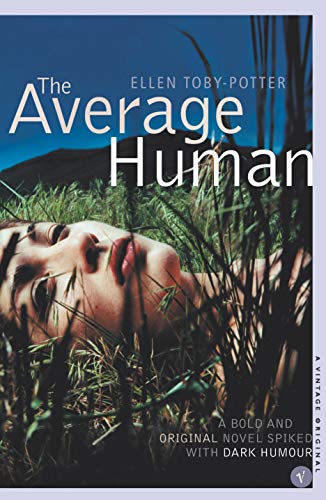 Book cover: woman lying in grass, titled "The Average Human".