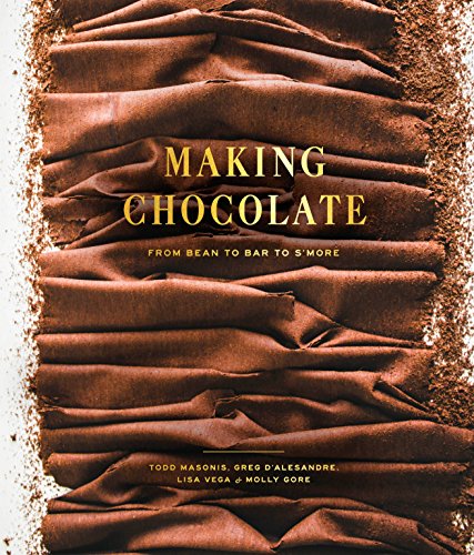Cookbook cover featuring layered chocolate with gold text: “Making Chocolate.”