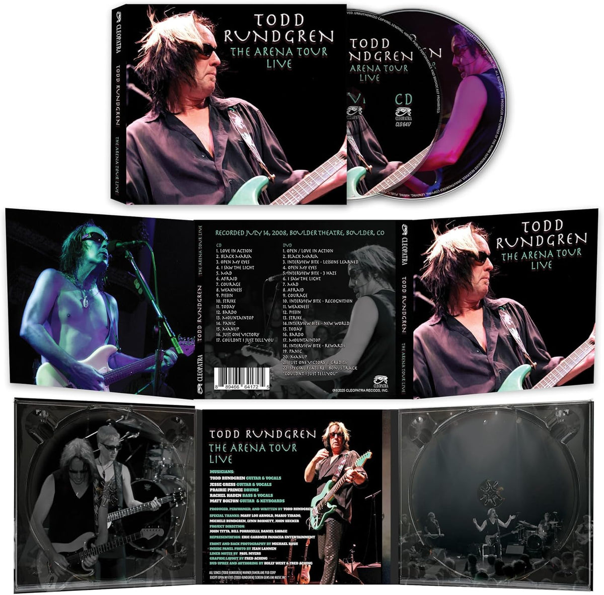 CD case for Todd Rundgren’s “The Arena Tour Live” with red and black design.