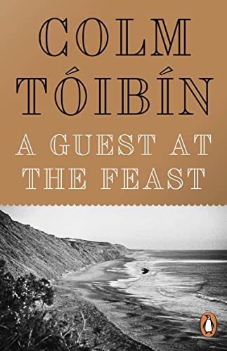 Book cover: "A Guest at the Feast" by Colm Tóibín, coastal scene.