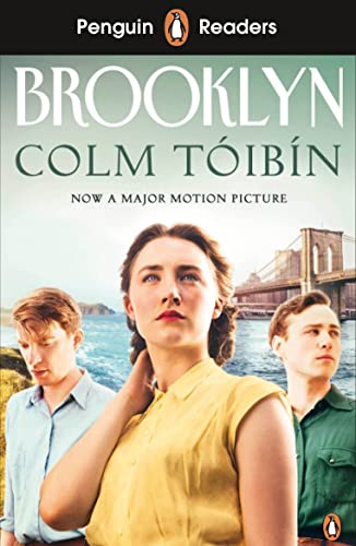 Book cover for "Brooklyn" featuring three people and the Brooklyn Bridge.