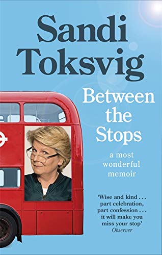 Book cover featuring Sandi Toksvig framed within a red double-decker bus window.