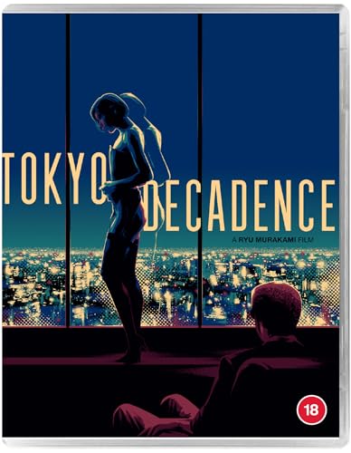 Blu-ray cover for "Tokyo Decadence" featuring a silhouetted figure and city skyline.