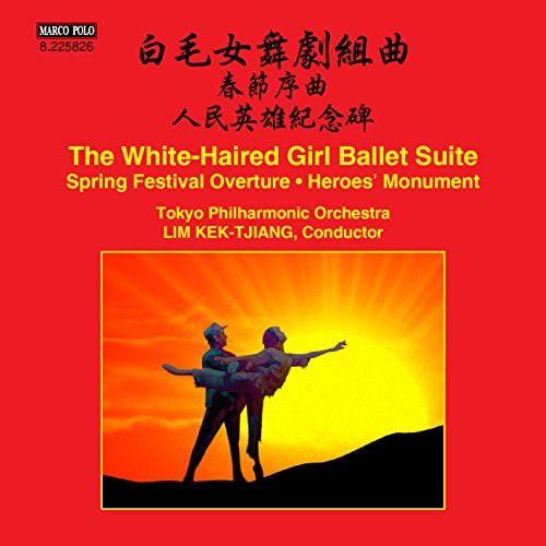 CD cover for "The White-Haired Girl" ballet suite, with dancers silhouetted against a sunrise.