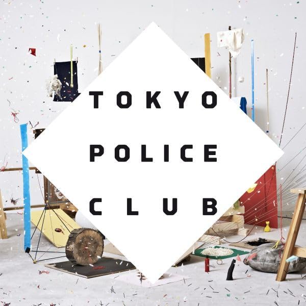 Tokyo Police Club album cover with white diamond and colorful confetti.
