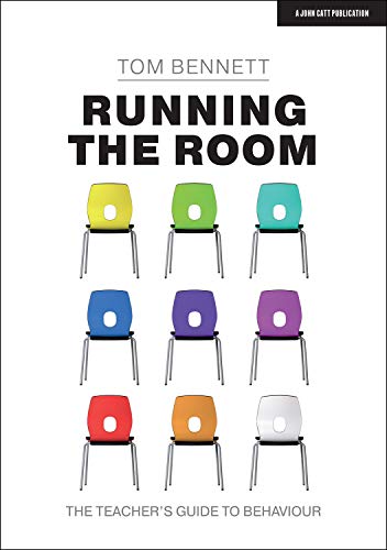 Book cover with title "Running the Room" and colorful classroom chairs.