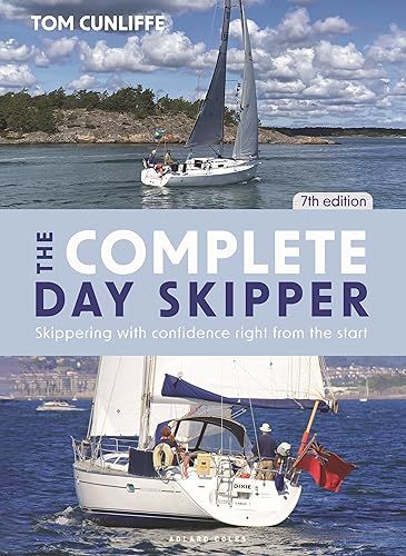 Book cover: "The Complete Day Skipper" with sailing boats and coastal scenes.