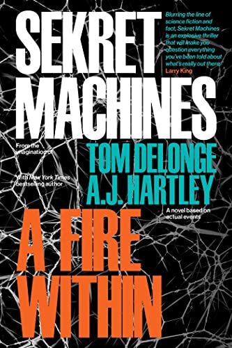 Book cover for "Sekret Machines: A Fire Within" with cracked design.
