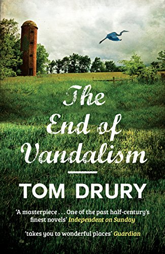 Book cover with a rural landscape, silo, and a bird in flight.