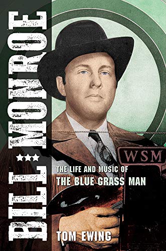 Book cover featuring Bill Monroe in a hat, with text and mandolin.
