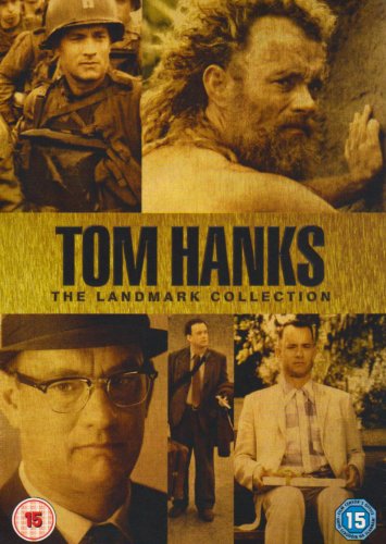 DVD cover featuring a collage of Tom Hanks film roles and the collection title.