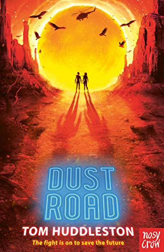 Book cover: two figures silhouetted against a fiery, flooded landscape.
