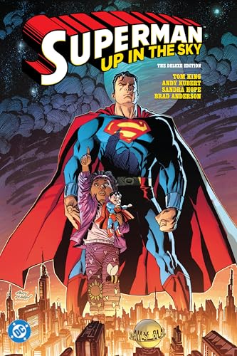Superman stands with a child looking at a miniature Metropolis.