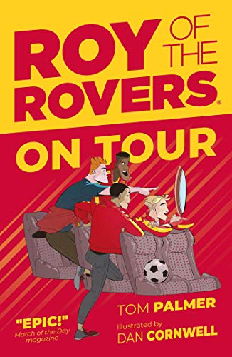 Roy of the Rovers book cover with illustrated footballers and text.
