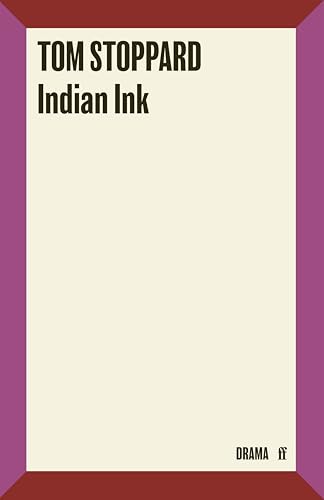 Book cover of Indian Ink by Tom Stoppard with a purple and red border.