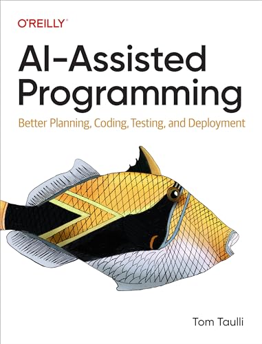 Book cover: “Ai-Assisted Programming” with a colorful fish illustration.