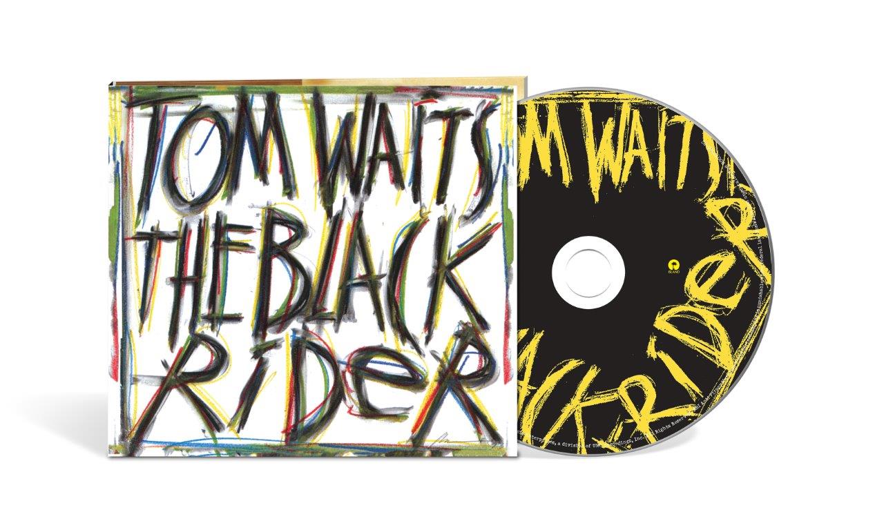 Tom Waits "The Black Rider" CD case and disc with colorful, scribbled text.