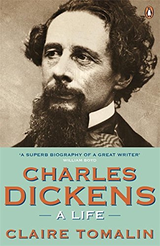 "Book cover with sepia-toned portrait of Charles Dickens and title 'Charles Dickens: A Life'."