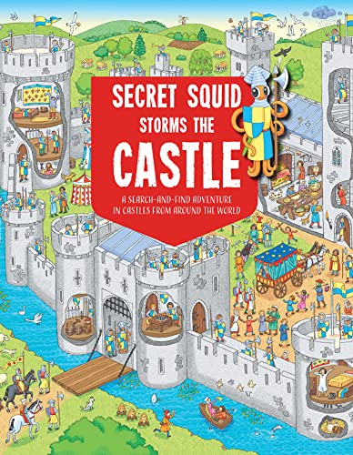 Book cover: a detailed castle illustration with a squid character.