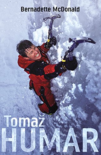 Book cover: Climber Tomaz Humar ascending a steep, icy waterfall.
