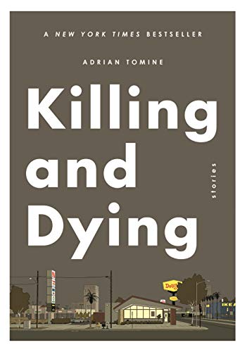 Book cover: "Killing and Dying" with a suburban street scene.