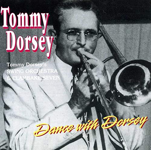 Tommy Dorsey playing trombone, album cover for "Dance With Dorsey" CD.